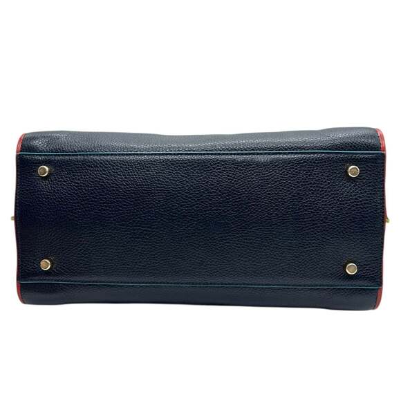 Coach Ace Satchel Handbag/Shoulder Bag in Navy Leather with Neon Yellow and G... - Picture 8 of 16